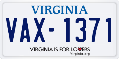 VA license plate VAX1371