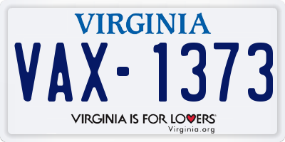 VA license plate VAX1373