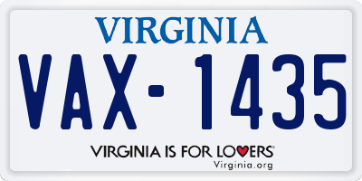 VA license plate VAX1435