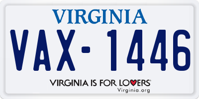 VA license plate VAX1446