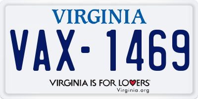 VA license plate VAX1469