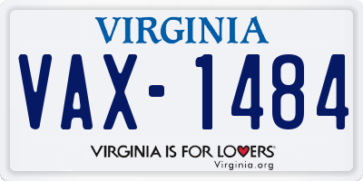 VA license plate VAX1484