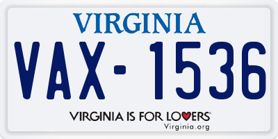 VA license plate VAX1536