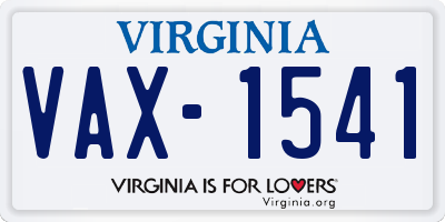 VA license plate VAX1541