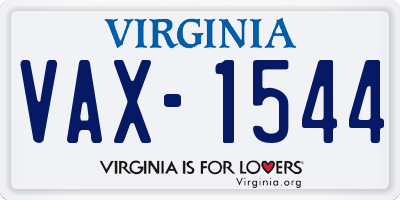 VA license plate VAX1544