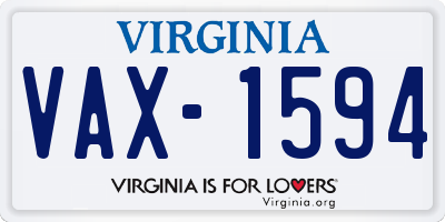 VA license plate VAX1594