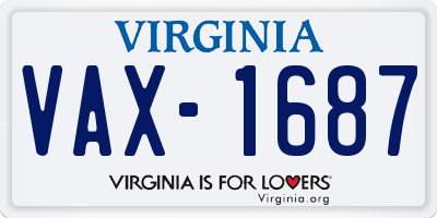 VA license plate VAX1687