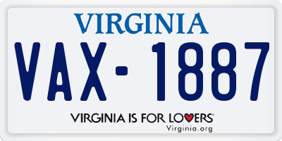 VA license plate VAX1887