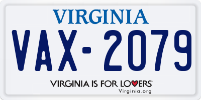 VA license plate VAX2079