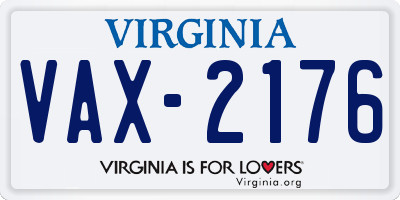 VA license plate VAX2176