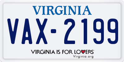 VA license plate VAX2199