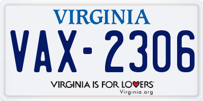 VA license plate VAX2306