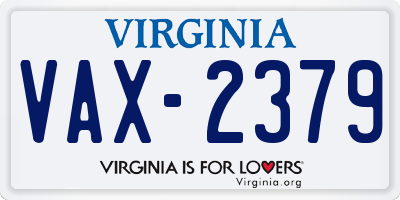 VA license plate VAX2379