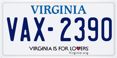 VA license plate VAX2390