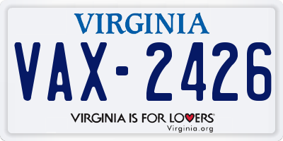 VA license plate VAX2426