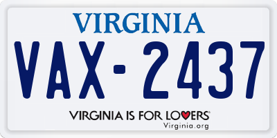 VA license plate VAX2437