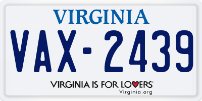 VA license plate VAX2439
