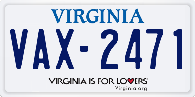 VA license plate VAX2471