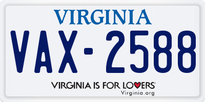 VA license plate VAX2588