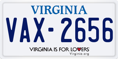 VA license plate VAX2656