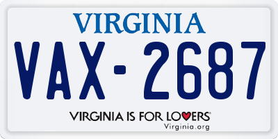 VA license plate VAX2687