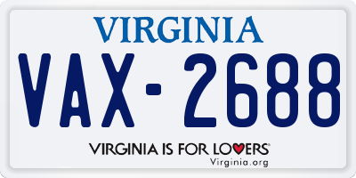 VA license plate VAX2688