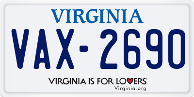 VA license plate VAX2690