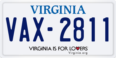 VA license plate VAX2811