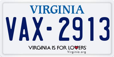 VA license plate VAX2913