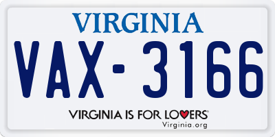 VA license plate VAX3166
