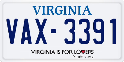 VA license plate VAX3391