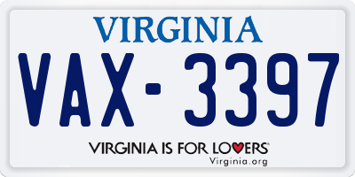 VA license plate VAX3397