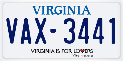 VA license plate VAX3441