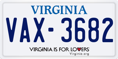 VA license plate VAX3682