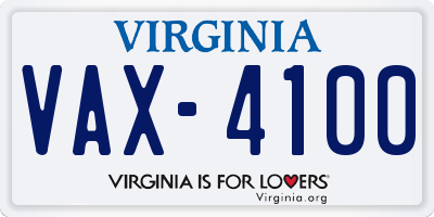 VA license plate VAX4100