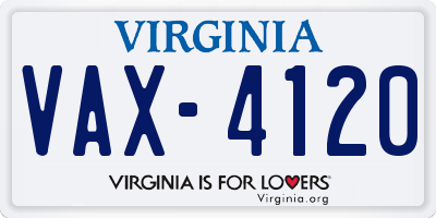 VA license plate VAX4120