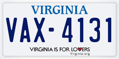 VA license plate VAX4131