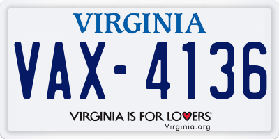 VA license plate VAX4136