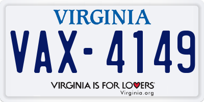 VA license plate VAX4149