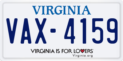 VA license plate VAX4159