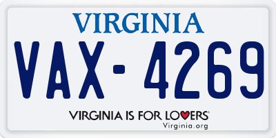 VA license plate VAX4269