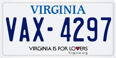 VA license plate VAX4297