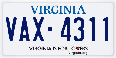 VA license plate VAX4311