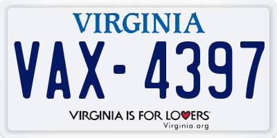 VA license plate VAX4397