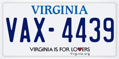 VA license plate VAX4439