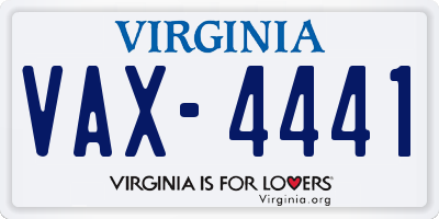 VA license plate VAX4441