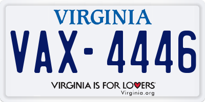 VA license plate VAX4446