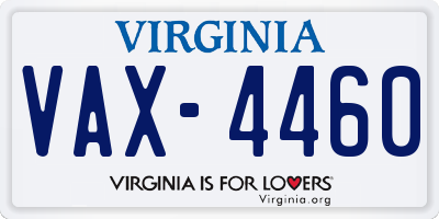 VA license plate VAX4460