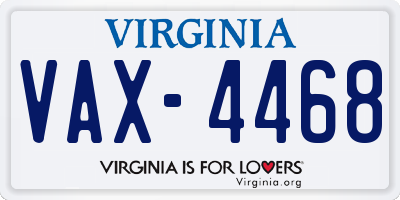VA license plate VAX4468