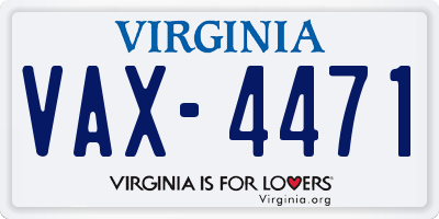 VA license plate VAX4471